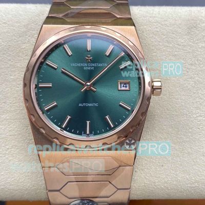VC+ Factory Swiss Replica Vacheron Constantin Green Dial Historiques 222 Rose Gold Jumbo Watch 